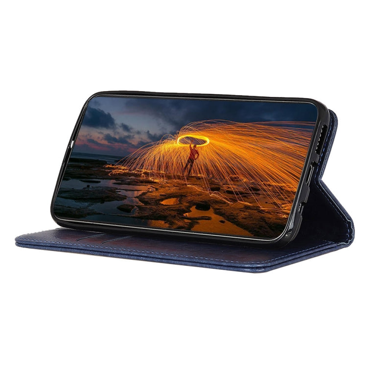 Para Motorola Moto G Power 2021 Magnetic Crazy Horse Texture Funda de cuero con tapa horizontal con soporte, ranuras para tarjetas y billetera (azul)