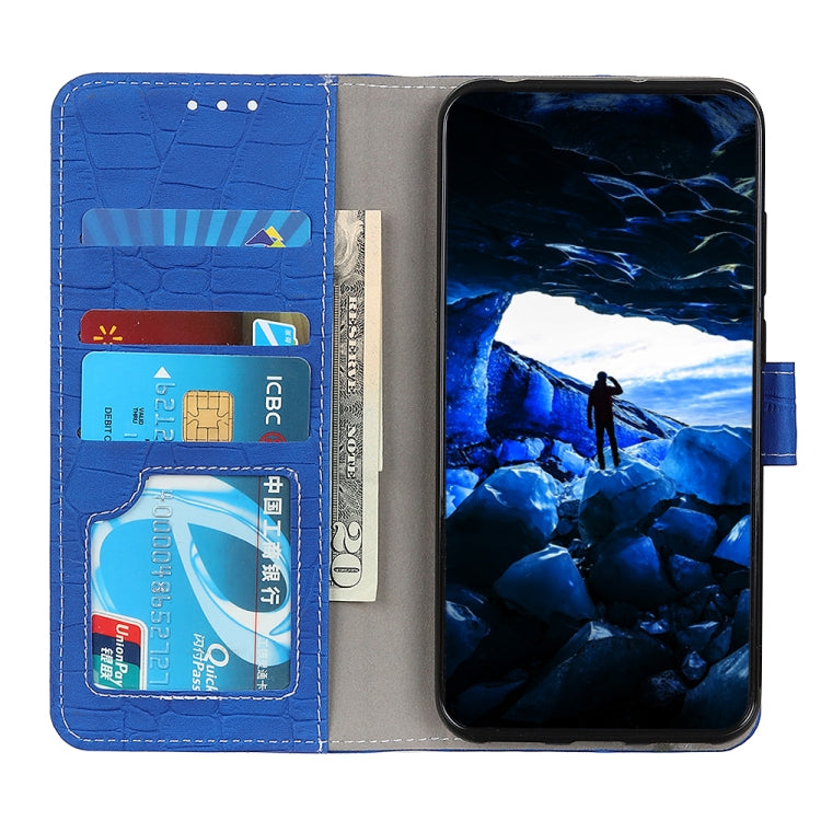 Para Motorola Moto G Stylus (2021) Funda de cuero con tapa horizontal con textura de cocodrilo con soporte, ranuras para tarjetas y billetera (azul)