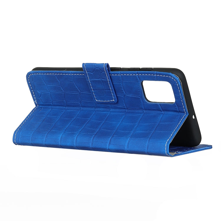 Para Motorola Moto G Stylus (2021) Funda de cuero con tapa horizontal con textura de cocodrilo con soporte, ranuras para tarjetas y billetera (azul)