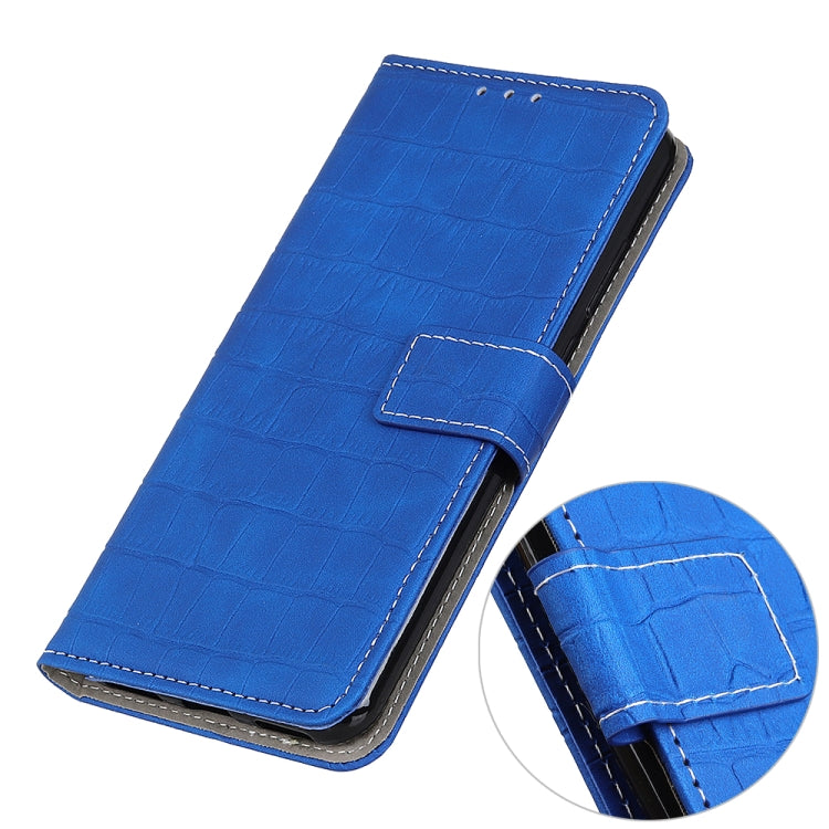 Para Motorola Moto G Stylus (2021) Funda de cuero con tapa horizontal con textura de cocodrilo con soporte, ranuras para tarjetas y billetera (azul)