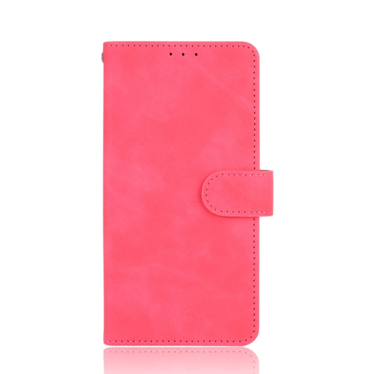 Para Nokia 5.4 Estuche de cuero PU con textura de piel de becerro abatible horizontal con hebilla magnética de color sólido con soporte, ranuras para tarjetas y billetera (rosa roja)