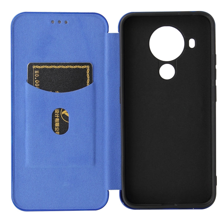 Para Nokia 5.4 Funda de cuero con tapa magnética horizontal con textura de fibra de carbono TPU + PC + PU con ranura para tarjeta