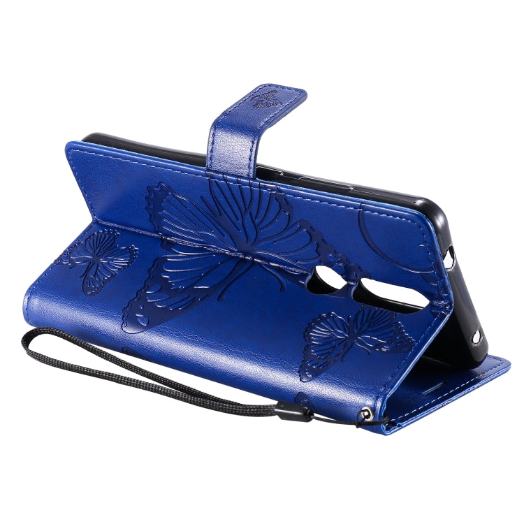 Para Nokia 2.4 3D Mariposas Patrón de relieve Funda de cuero con tapa horizontal con soporte, ranura para tarjeta y billetera