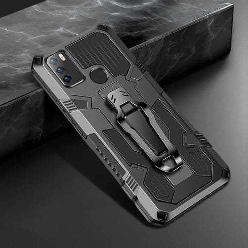 Para Infinix Hot 9 Play Machine Armor Warrior Aftersproof PC + TPU Funda protectora (Negro)