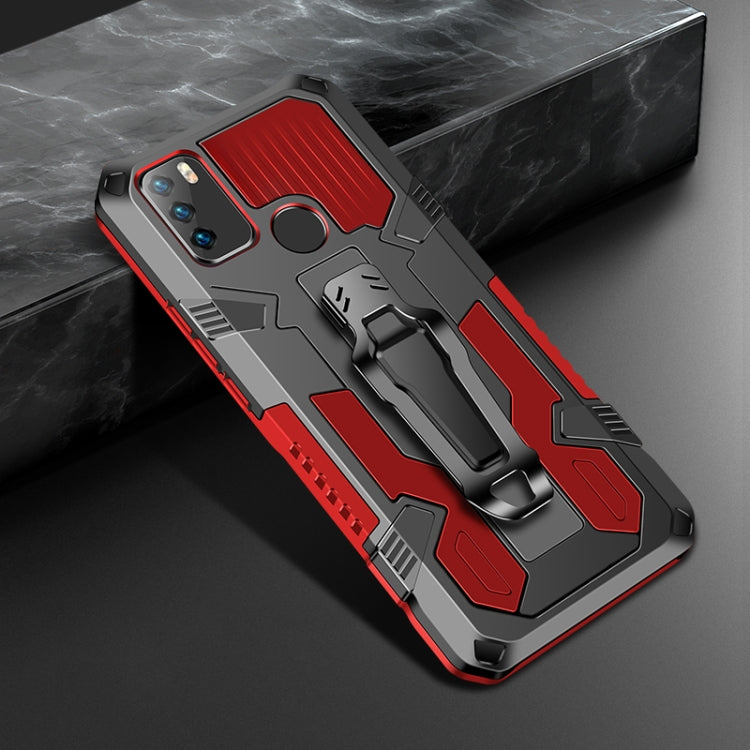 Para Infinix Hot 9 Play Machine Armor Warrior Aftersproof PC + TPU Funda protectora (rojo)