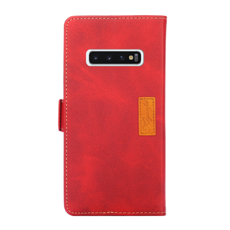 Estuche de Cuero Samsung Galaxy S10 Textura Retro Hebilla Lateral Tapa Horizontal Soporte Ranuras Tarjetas Billetera