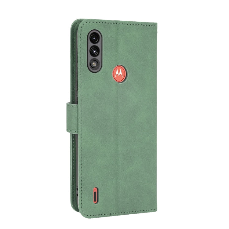 Para Motorola Moto E7 Power Color Sólido Siente Siente Hebilla Magnética Horizontal Flip Becerra Textura PU Funda de cuero con soporte y ranuras para tarjetas (绿色)
