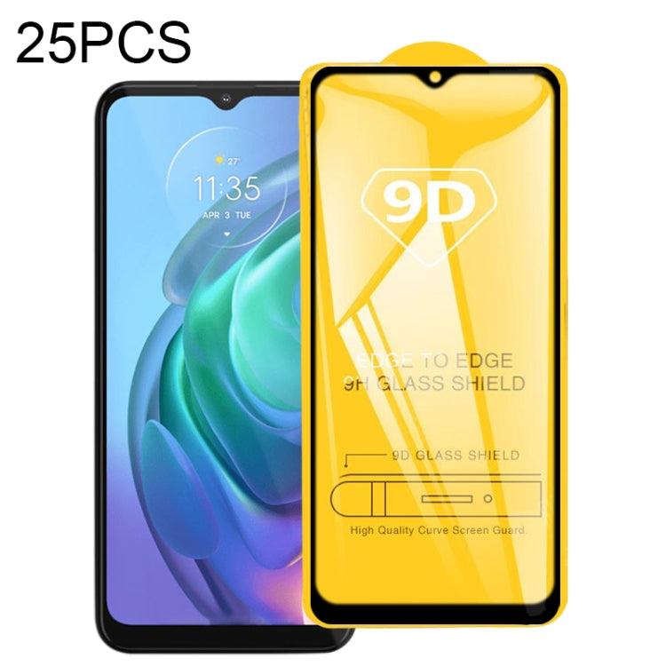 Para MOTOROLA MOTO G10 25 PCS 9D PEQUEÑA COMPLETA Pantalla completa Película de vidrio templado