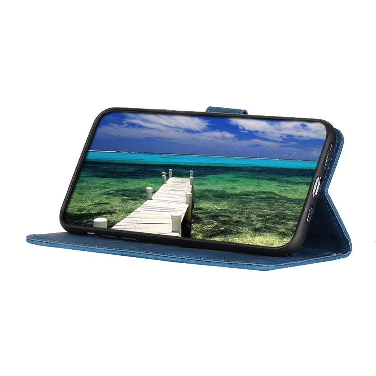 Para Google Pixel 6 Khazneh Retro Texture PU + TPU Funda de cuero Horizontal Flip con soporte y tragamonedas y billetera (azul)