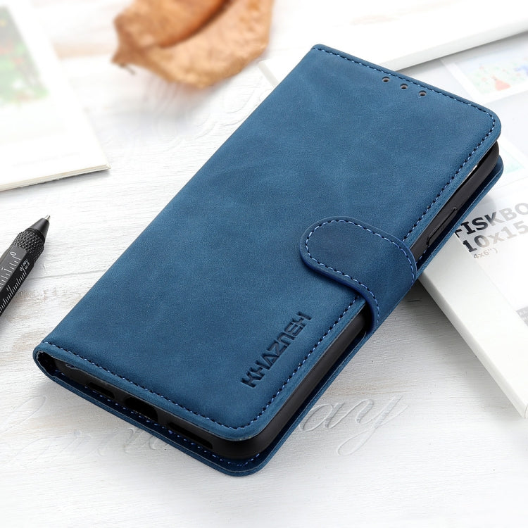 Para Google Pixel 6 Pro Khazneh Retro Texture PU + TPU Funda de cuero Horizontal Flip con soporte y ranuras para tarjetas (azul)