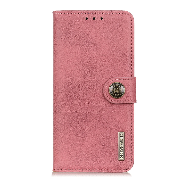 Para Google Pixel 6 Khazneh Cowhide Texture Horizontal Flip Funda de cuero con soporte y tragamonedas y billetera (rosa)