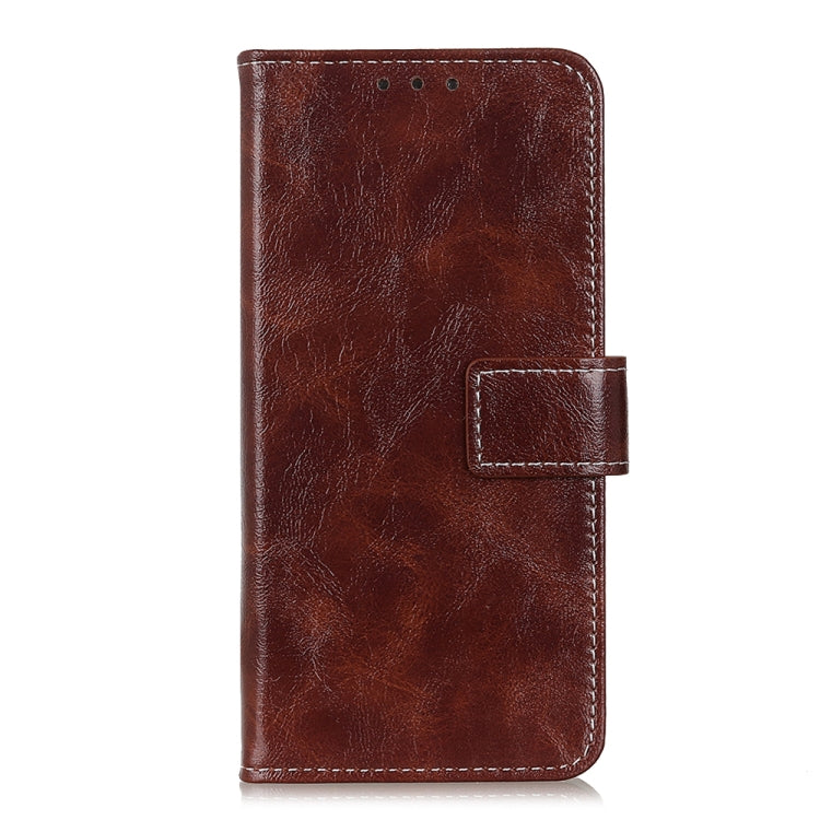 Para Google Pixel 6 Retro Crazy Horse Texture Horizontal Flip Funda de cuero con soporte y ranuras para tarjetas y marco y billetera (marrón)