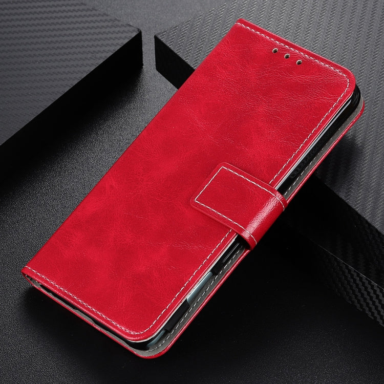Para Google Pixel 6 retro Crazy Horse Texture Horizontal Flip Funda con soporte y ranuras para tarjetas y marco de fotos y billetera (rojo)