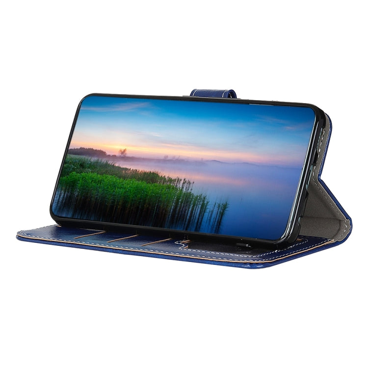 Para Google Pixel 6 Pro Retro Crazy Horse Texture Horizontal Flip Funda de cuero con soporte y ranuras para tarjetas y marco y billetera (azul)