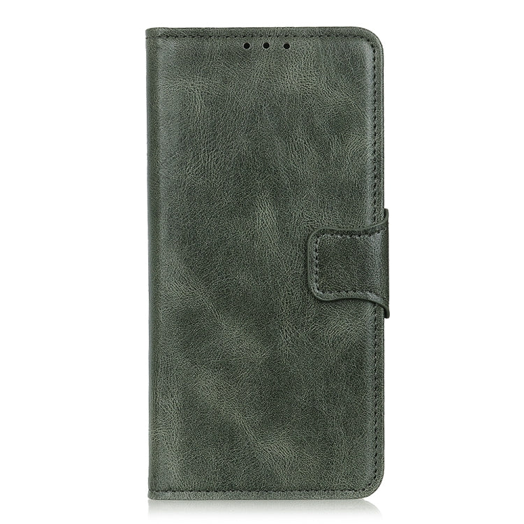 Para Google Pixel 6 Pro Mirren Crazy Horse Texture Horizontal Flip Funda de cuero con soporte y ranuras para tarjetas y billetera (verde oscuro)