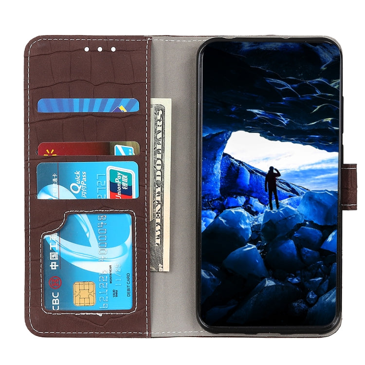 Para Google Pixel 6 Textura de cocodrilo Funda de cuero Horizontal Flip con soporte y ranuras para tarjetas y marco y billetera (marrón)