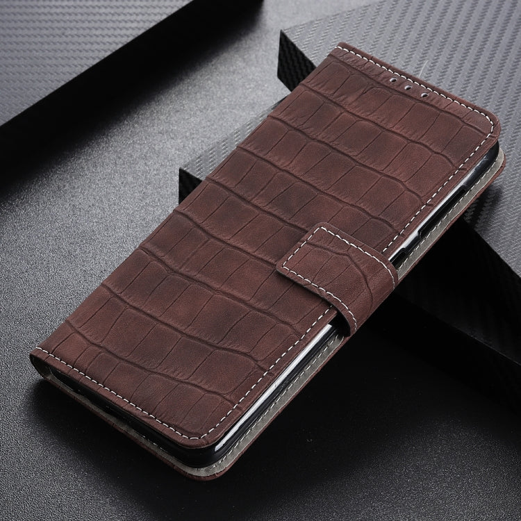 Para Google Pixel 6 Textura de cocodrilo Funda de cuero Horizontal Flip con soporte y ranuras para tarjetas y marco y billetera (marrón)