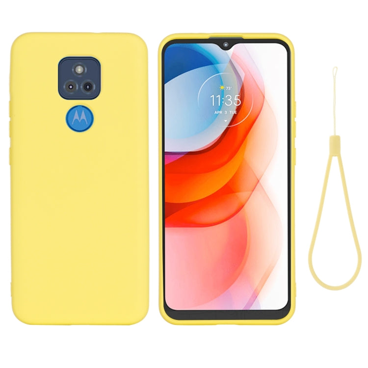 Para Motorola Moto G Play (2021) Caja de cobertura completa de silicona de silicona líquida de color puro (amarillo)