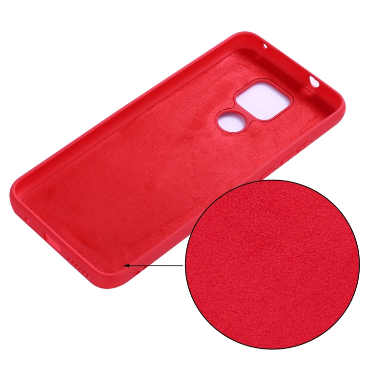 Para Motorola Moto G Play (2021) Caja de cobertura completa de silicona de silicona líquida de color puro (rojo)
