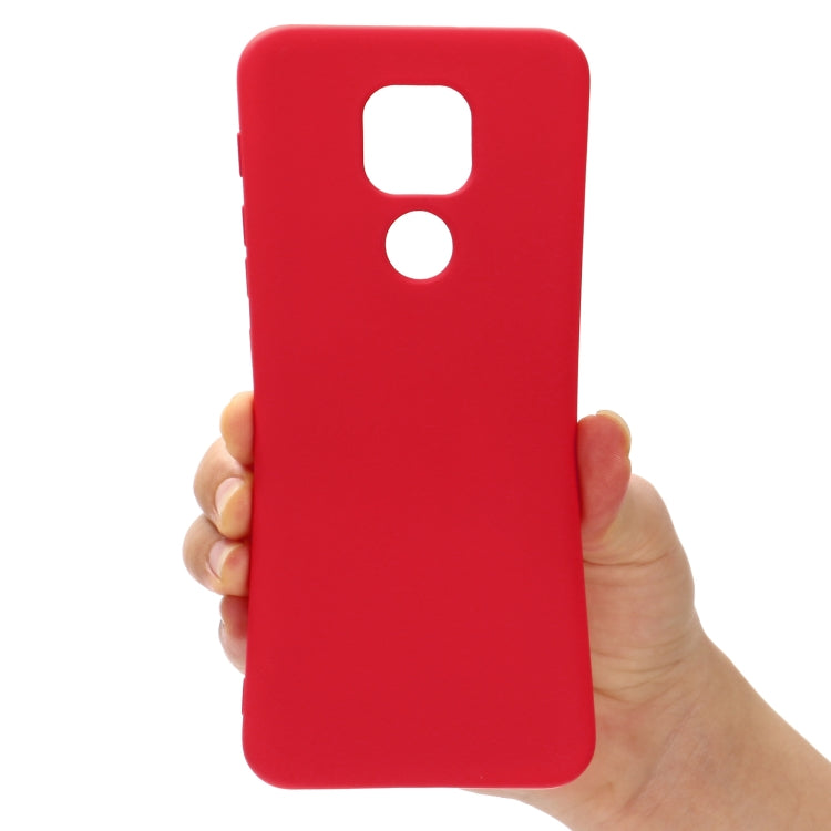 Para Motorola Moto G Play (2021) Caja de cobertura completa de silicona de silicona líquida de color puro (rojo)