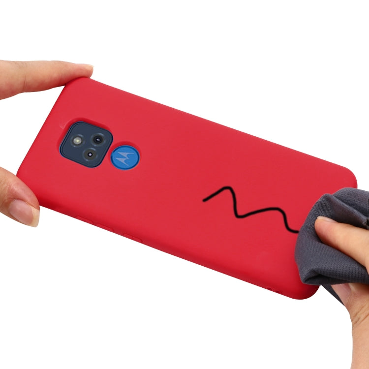 Para Motorola Moto G Play (2021) Caja de cobertura completa de silicona de silicona líquida de color puro (rojo)