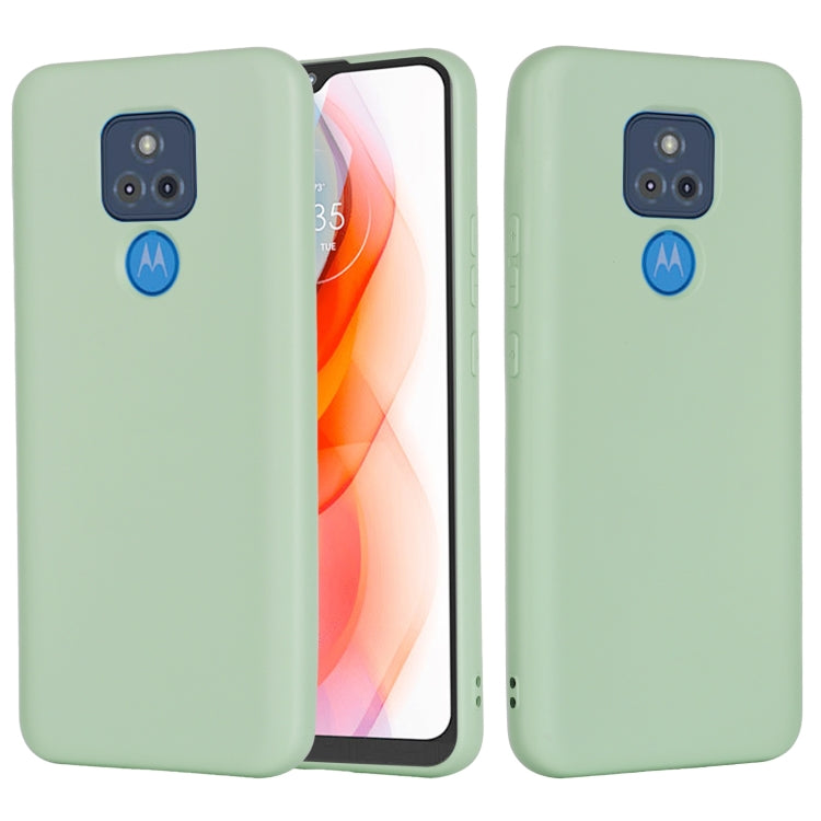 Para MOTOROLA MOTO G PLAY (2021) Caja de cobertura completa de silicona de silicona líquida de color puro (verde)