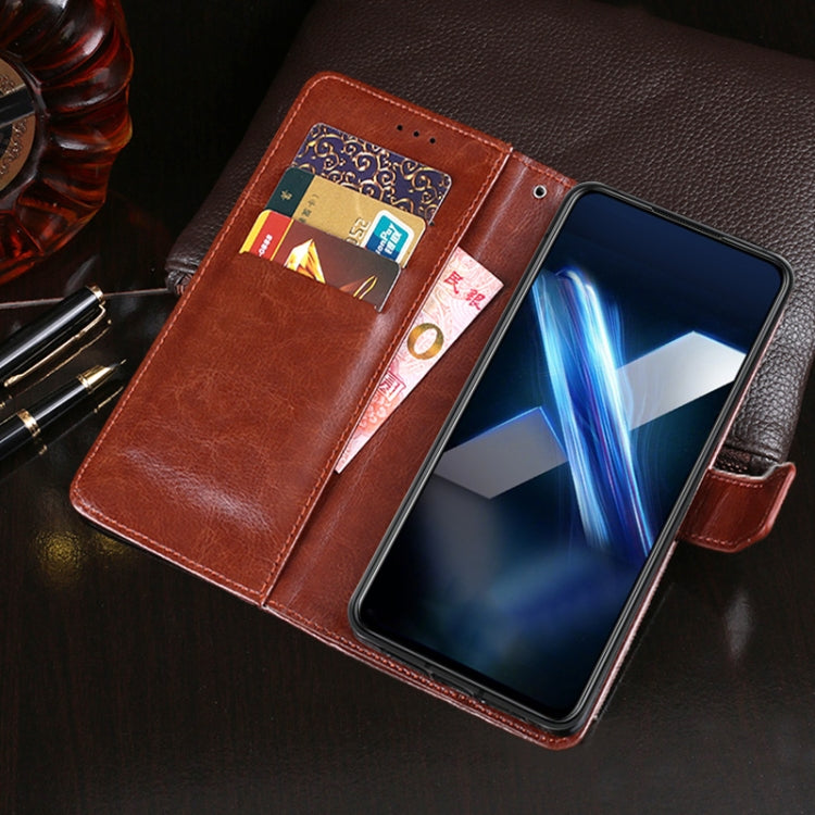 Para honrar X20 SE Idewei Crazy Horse Texture Horizontal Flip Funda de cuero con soporte y tragamonedas y billetera (marrón)