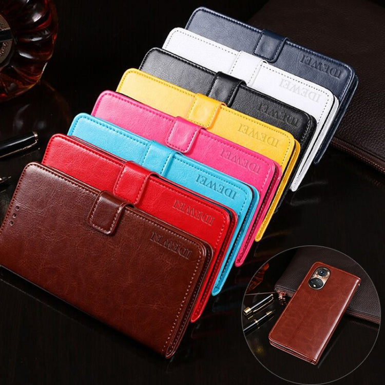 Para honrar 50 Idewei Crazy Horse Texture Horizontal Flip Funda de cuero con soporte y tragamonedas y billetera (amarillo)