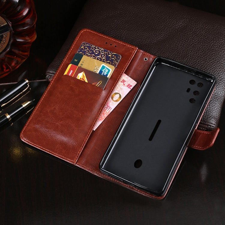 Para ZTE Nubia Red Magic 6r Idewei Crazy Horse Texture Horizontal Flip Funda de cuero con soporte y tragamonedas y billetera (blanco)