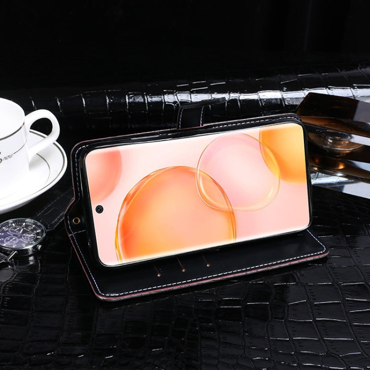 Para honrar 50 Idewei Crocodile Texture Horizontal Flip Funda de cuero con soporte y tragamonedas y billetera (Negro)