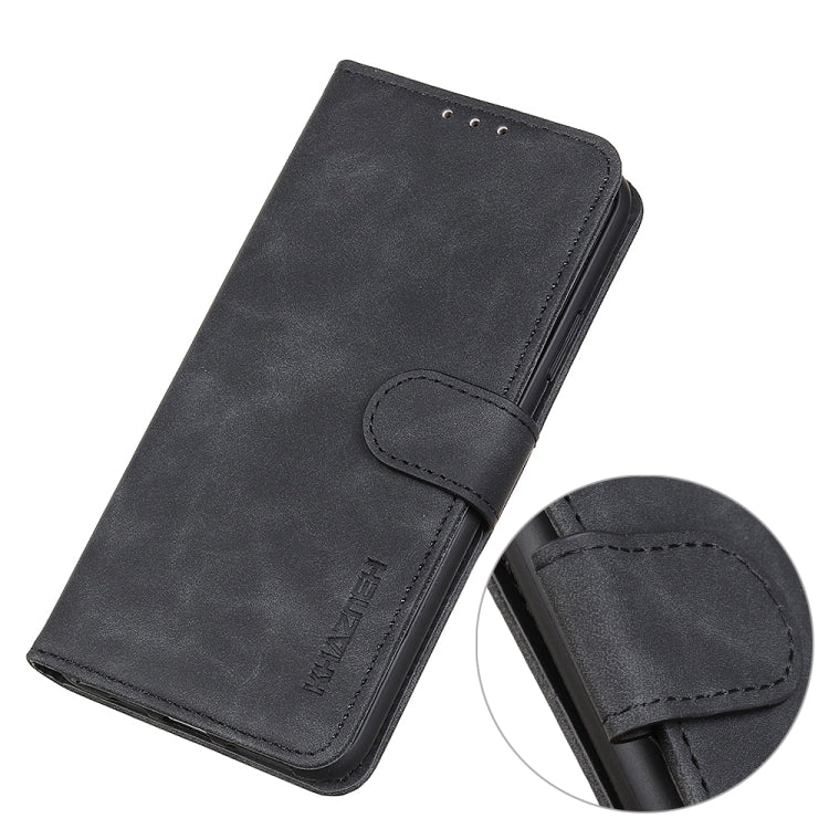 For Honor 50 Pro Khazneh Retro Texture PU + TPU Funda de cuero Horizontal Flip con soporte y ranuras para tarjetas (Negro)