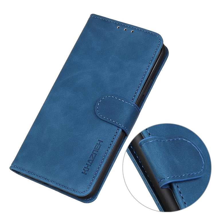 For Honor 50 Pro Khazneh Retro Texture PU + TPU Funda de cuero Horizontal Flip Funda con soporte y ranuras para tarjetas (Azul)