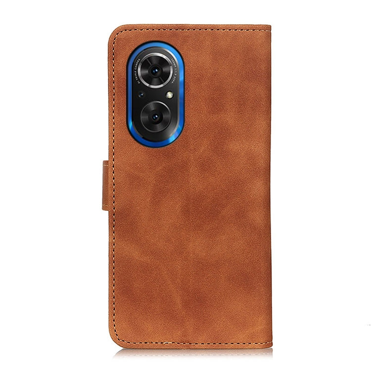 Para honrar 50 SE Khazneh Retro Texture PU + TPU Funda de cuero Horizontal Flip con soporte y tragamonedas y billetera (Marrón)