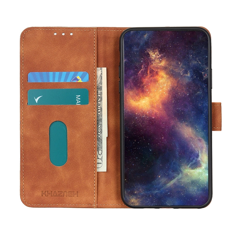 Para honrar 50 SE Khazneh Retro Texture PU + TPU Funda de cuero Horizontal Flip con soporte y tragamonedas y billetera (Marrón)