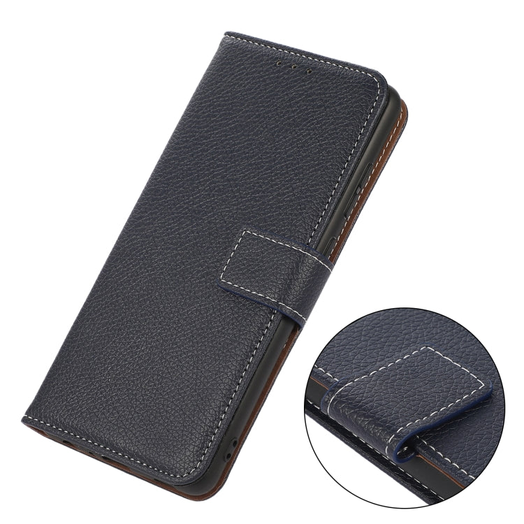 Para Motorola Moto G100 Litchi Texture PU + TPU Funda de cuero Horizontal Flip Funda con soporte y ranuras para tarjeta y billetera (azul)