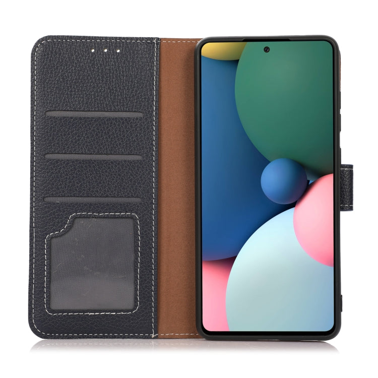 Para Motorola Moto G100 Litchi Texture PU + TPU Funda de cuero Horizontal Flip Funda con soporte y ranuras para tarjeta y billetera (azul)
