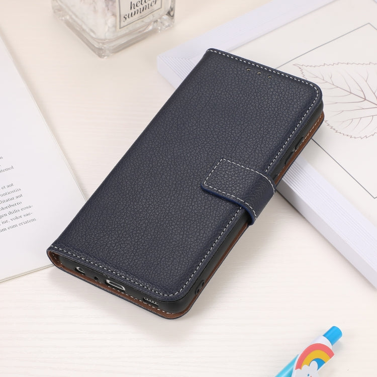 Para Motorola Moto G100 Litchi Texture PU + TPU Funda de cuero Horizontal Flip Funda con soporte y ranuras para tarjeta y billetera (azul)