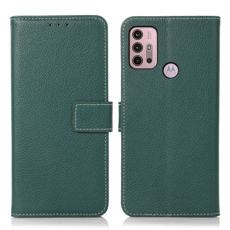 Para Motorola Moto G30 / G20 / G10 4G Litchi Texture PU + TPU Funda de cuero Horizontal Flip con soporte y ranuras para tarjetas (verde)