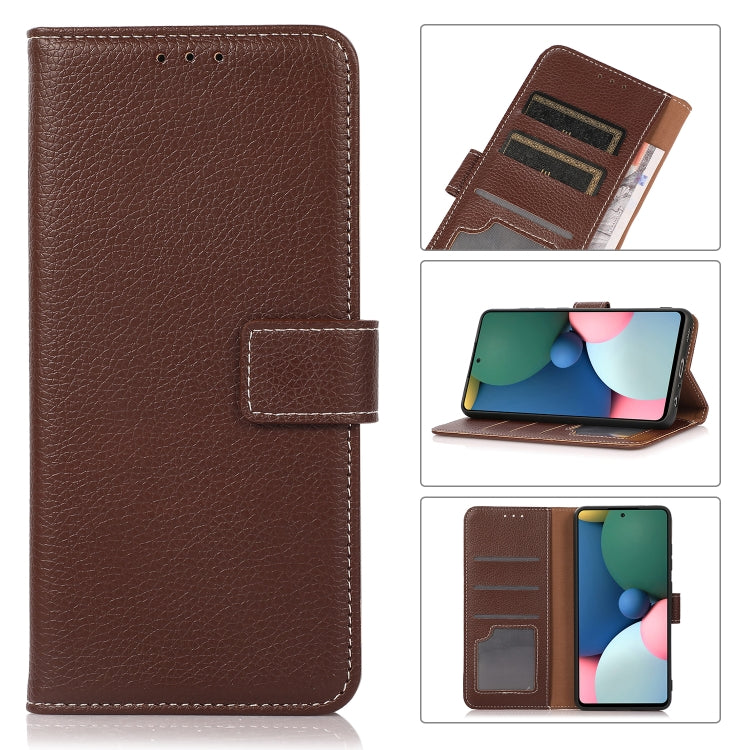 Para Motorola Moto G40 Fusion Litchi Texture PU + TPU Funda de cuero Horizontal Flip con soporte y tragamonedas y billetera (Marrón)