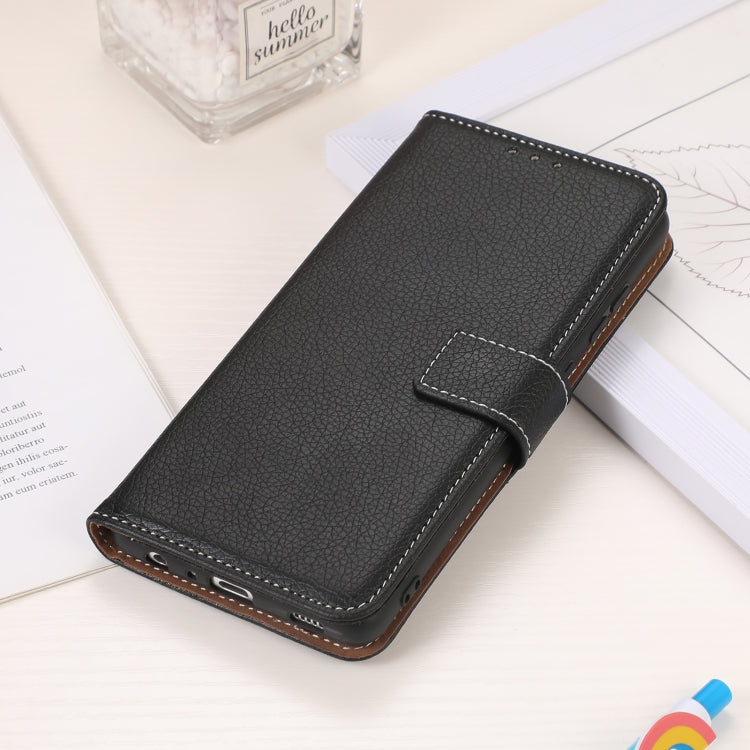 Para Nokia X20 Litchi Texture PU + TPU Funda de cuero Horizontal Flip con soporte y tragamonedas y billetera (Negro)
