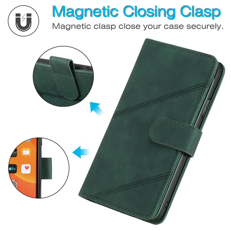Para Huawei P40 Lite Siente la piel de la piel de la piel Horizontal Flip PU Funda de cuero con soporte y tragamonedas de tarjetas múltiples y billetera y lanyard y marco de fotos (verde)