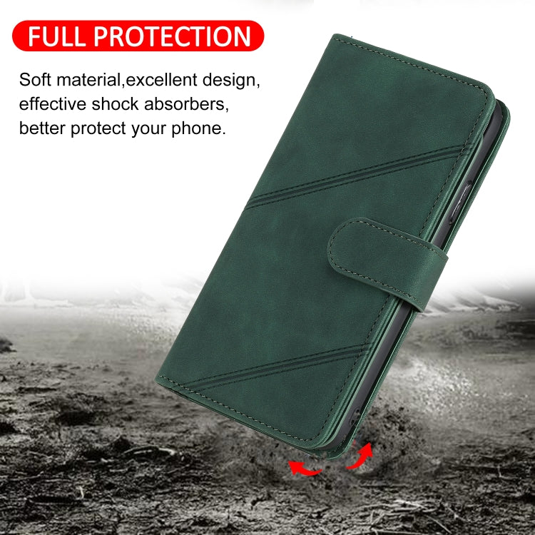 Para Huawei P40 Lite Siente la piel de la piel de la piel Horizontal Flip PU Funda de cuero con soporte y tragamonedas de tarjetas múltiples y billetera y lanyard y marco de fotos (verde)