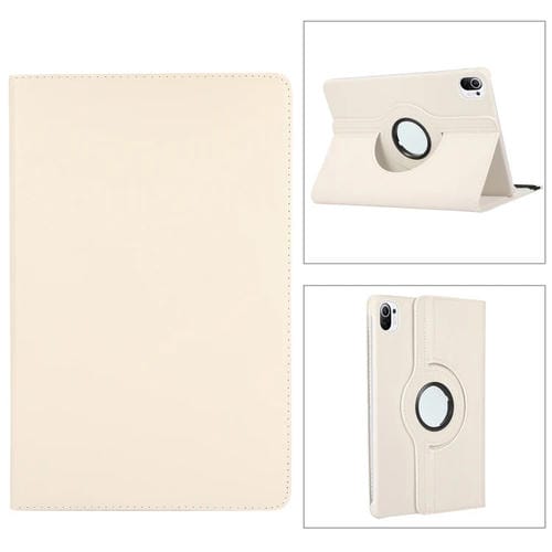 Para Xiaomi Pad 5 Pro / Pad 5 360 grados Rotación Litchi Texture Funda de cuero con soporte (blanco)