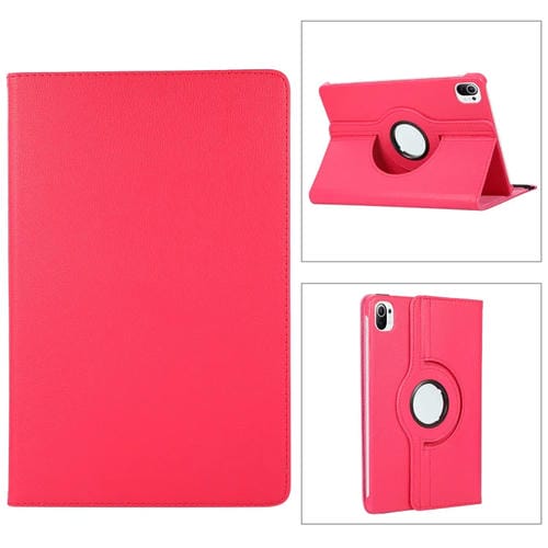 Para Xiaomi Pad 5 Pro / Pad 5 360 grados Rotación Litchi Texture Funda de cuero con soporte (Rose Rojo)