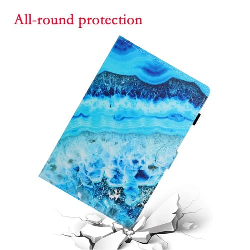 Funda para Tablet Galaxy Tab S6 T860 Cuero PU Tapa Horizontal Soporte Ranura Tarjeta Suspensión (Mármol Azul)