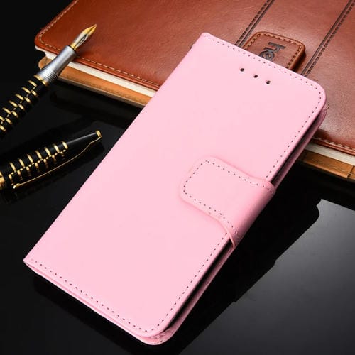 Para la funda de cuero horizontal de la textura horizontal de la textura de cristal de Nokia C3 con soporte y tragamonedas y billetera (rosa)