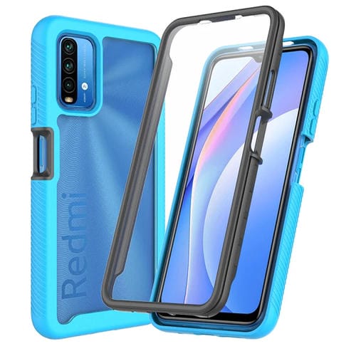 Para Xiaomi Poco M3 / Redmi Note 9 4g Starry Sky Color Solid Color Series a prueba de golpes PC + TPU Funda protectora con Pein Film (Sky Blue)