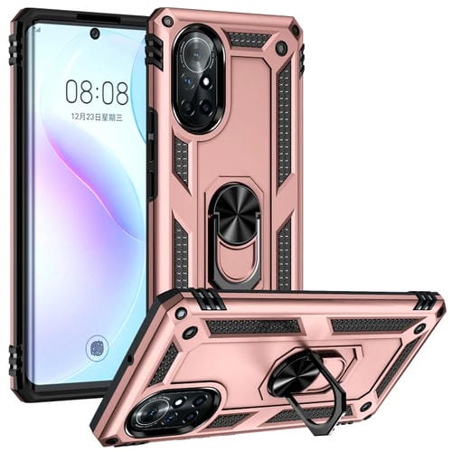 Para Huawei Nova 8 TPU + TPU + PC Funda de teléfono con soporte giratorio de 360 grados (oro rosa)