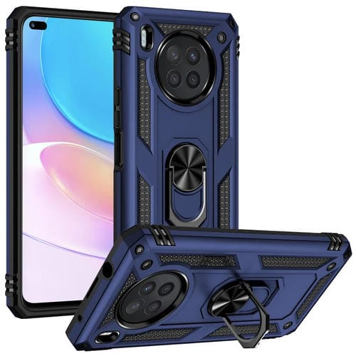 Para Huawei Nova 8i Funda de teléfono TPU + PC a prueba de golpes con soporte giratorio de 360 grados (azul)