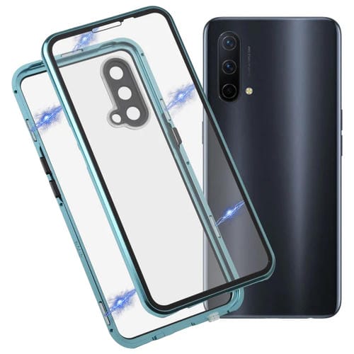 Funda Magnética de Tela y Vidrio Templado para OnePlus Nord Ce 5G (Verde)